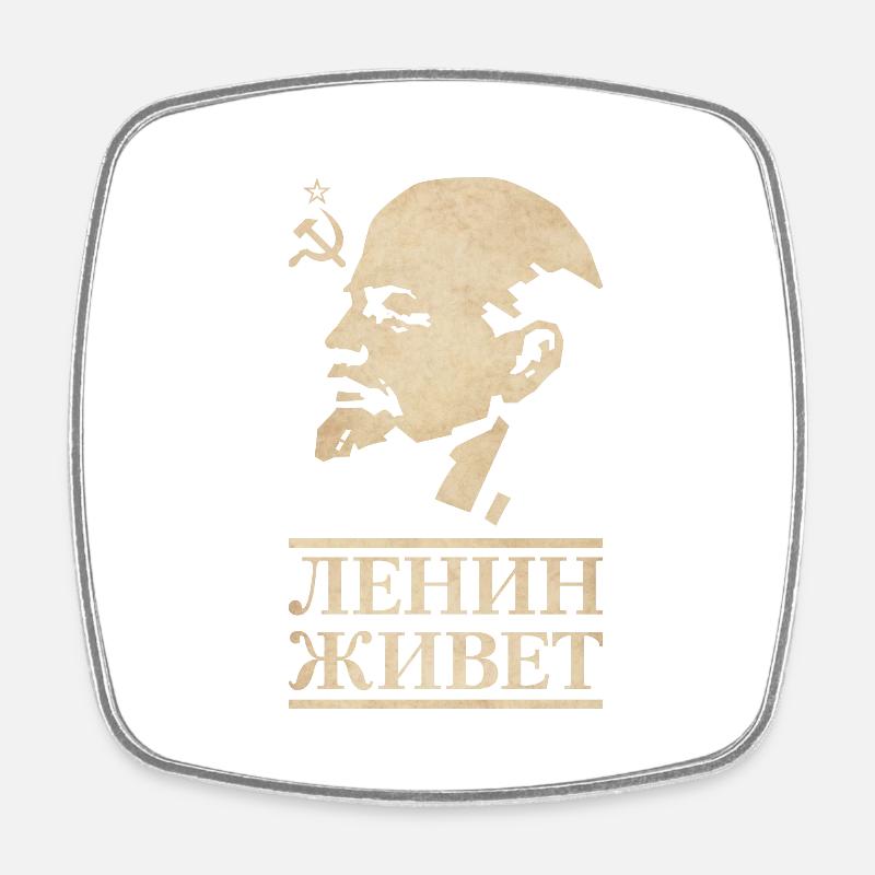Lenin Lives - Square fridge magnet - white
