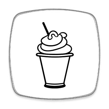 Ice Sundae - Square fridge magnet - white - Front