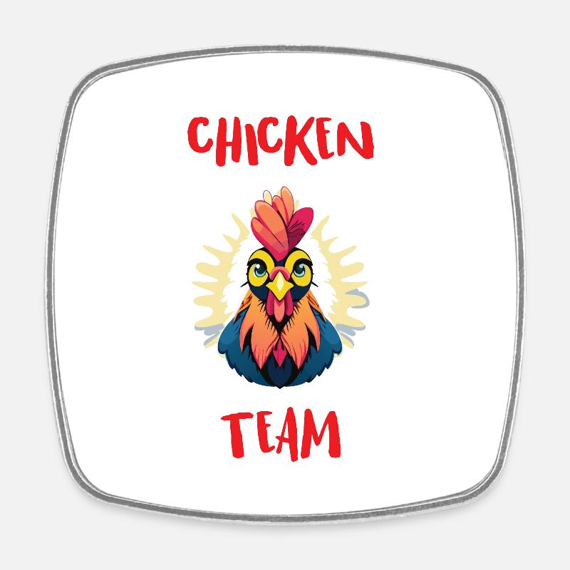 Chicken Team - Equipe des poules - Magnet carré - blanc