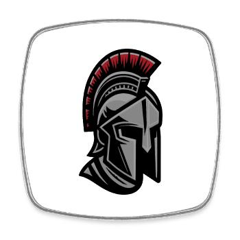 Leonidas Spartan Warrior Helmet - Square fridge magnet - white - Front