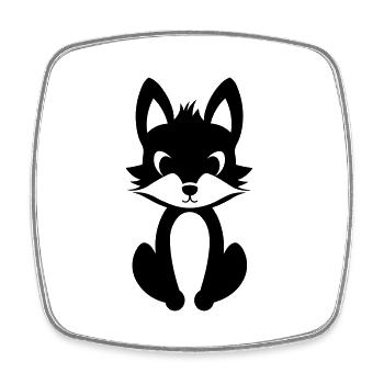 Renard - Magnet carré - blanc - Devant