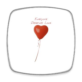Jeder verdient Liebe Everybody Deserves Love - Viereckiger Kühlschrankmagnet - Weiß - Vorne
