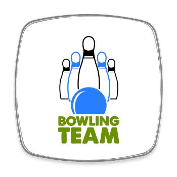 bowling team1 - Viereckiger Kühlschrankmagnet - Weiß - Vorne