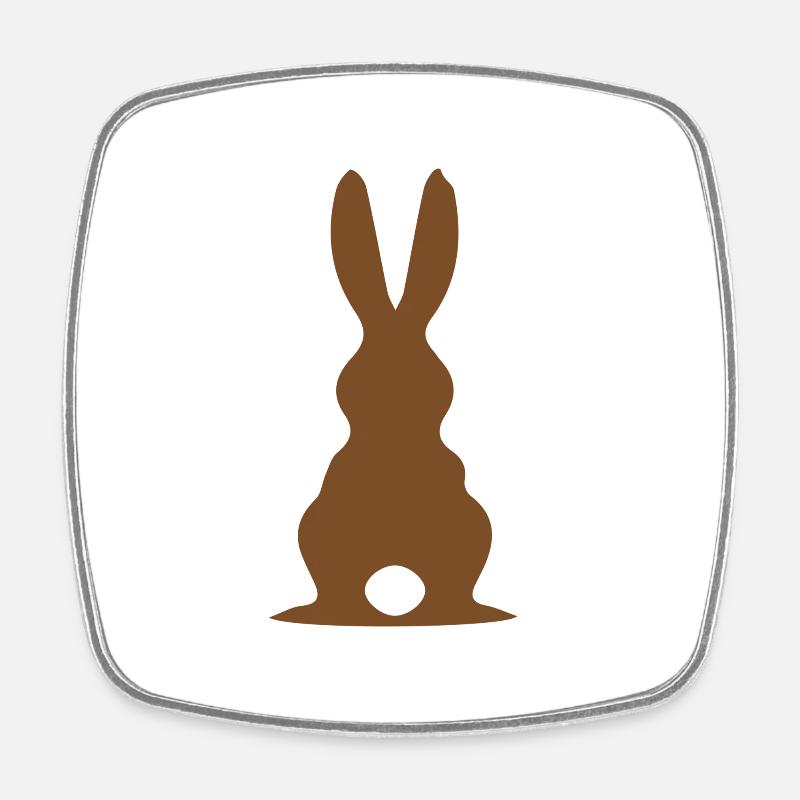 Chocolate Bunny / Easter Bunny - Bo Graphic - Square fridge magnet - white