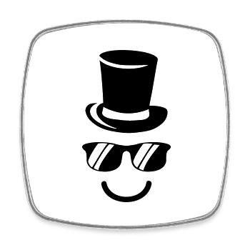 zylinder smileface - Viereckiger Kühlschrankmagnet - Weiß - Vorne