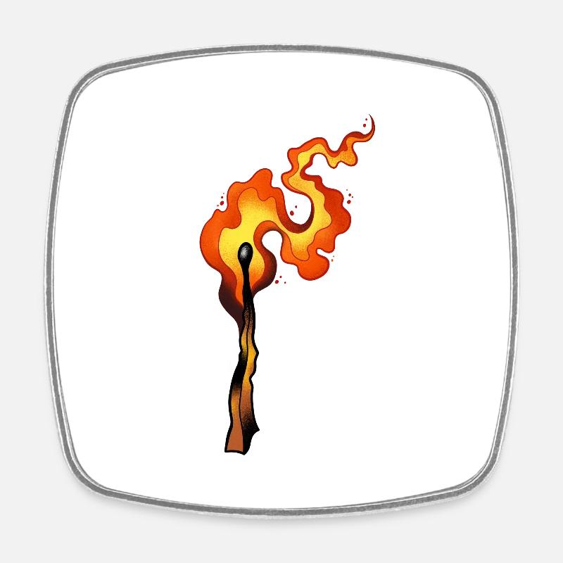 Let it burn - Square fridge magnet - white