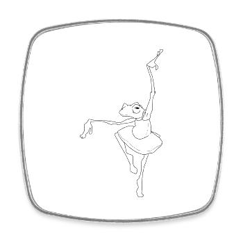 Ballerines - Magnet carré - blanc - Devant