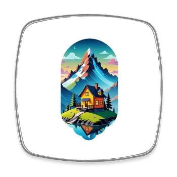 Mountain Nature Hiking Climbing Lake - Square fridge magnet - white - Front