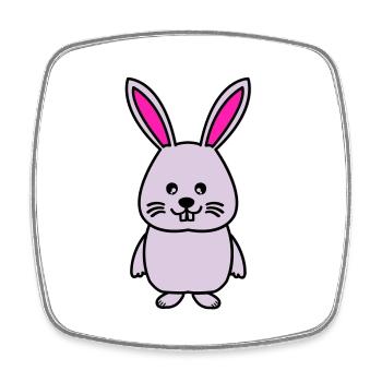hase comic - Viereckiger Kühlschrankmagnet - Weiß - Vorne