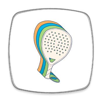 Padel Paddel Schläger Tennis Sport I Geschenk - Viereckiger Kühlschrankmagnet - Weiß - Vorne