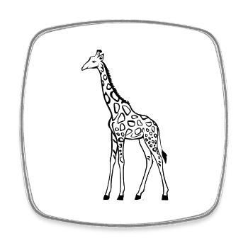 Giraffe lustiges Tier Geschenk Idee Safari Afrika - Viereckiger Kühlschrankmagnet - Weiß - Vorne