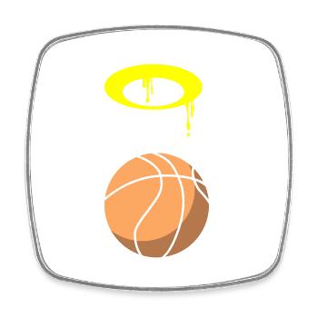 Basket-ball 5 0 03 - Magnet carré - blanc - Devant