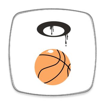 Basketball - Square fridge magnet - white - Front