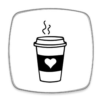 Kaffeebecher Liebe - Viereckiger Kühlschrankmagnet - Weiß - Vorne