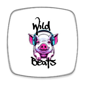 Headphones / Audio / Music / Sound / Cool - Square fridge magnet - white - Front
