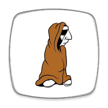 Bored Indian in Wrapping Blanket Funny - Square fridge magnet - white - Front