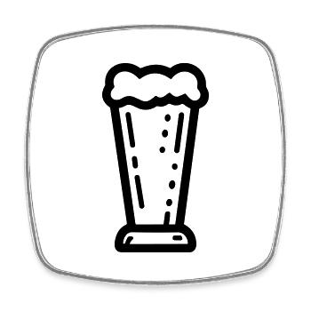 Beer - Square fridge magnet - white - Front
