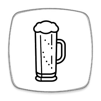 Beer - Square fridge magnet - white - Front
