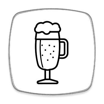 Bière - Magnet carré - blanc - Devant
