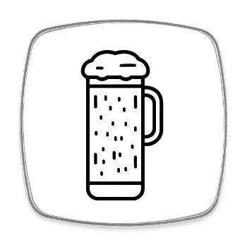 Bière - Magnet carré - blanc - Devant