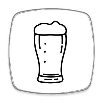 Bière - Magnet carré - blanc - Devant