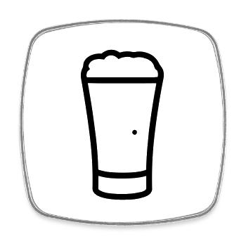 Beer - Square fridge magnet - white - Front