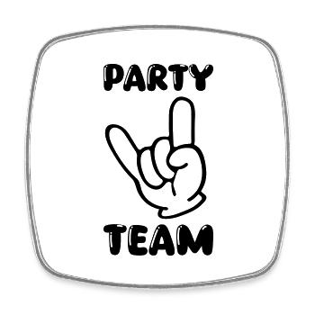 rock hand party team - Viereckiger Kühlschrankmagnet - Weiß - Vorne