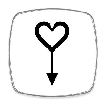 Heart Arrow - Square fridge magnet - white - Front
