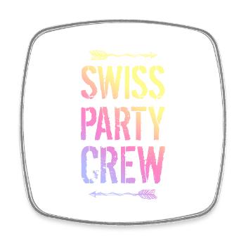 Swiss Party Crew Bunt Schweiz - Square fridge magnet - white - Front