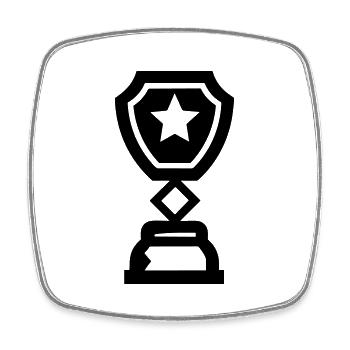 trophy - Square fridge magnet - white - Front