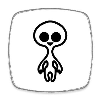 alien - Square fridge magnet - white - Front