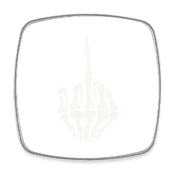 skull middle finger - Square fridge magnet - white - Front