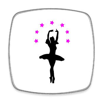 ballerine - Magnet carré - blanc - Devant