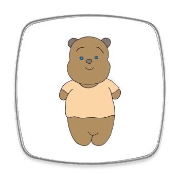 teddybär - Viereckiger Kühlschrankmagnet - Weiß - Vorne