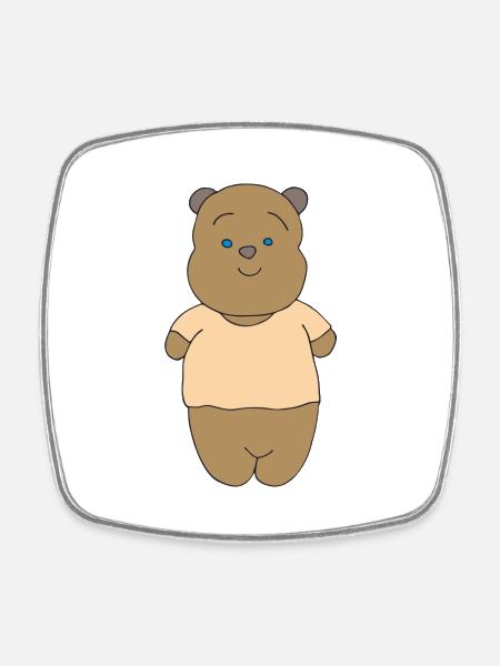 teddy bear - Square fridge magnet - white