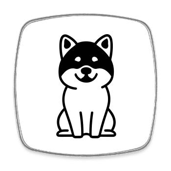 Hund - Viereckiger Kühlschrankmagnet - Weiß - Vorne