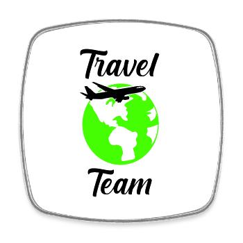 travel team - Viereckiger Kühlschrankmagnet - Weiß - Vorne