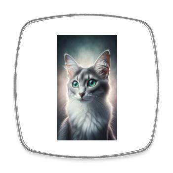 Katze - Viereckiger Kühlschrankmagnet - Weiß - Vorne