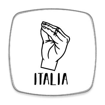 Italie Italien Italien Italie - Magnet carré - blanc - Devant