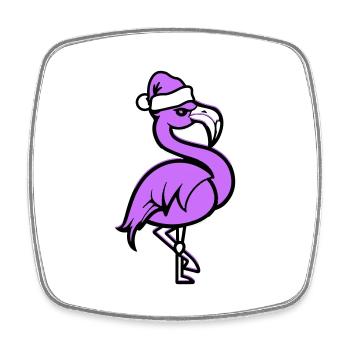 Flamingo Comique Noël - Magnet carré - blanc - Devant