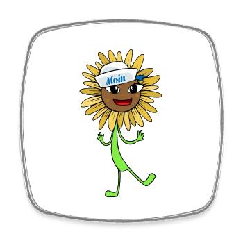Moin Matrose Sonnenblume Sonnenblumen Blume - Viereckiger Kühlschrankmagnet - Weiß - Vorne