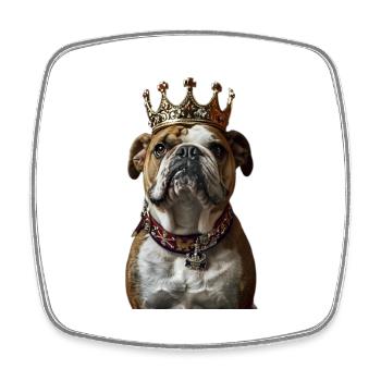Bouledogue - Magnet carré - blanc - Devant