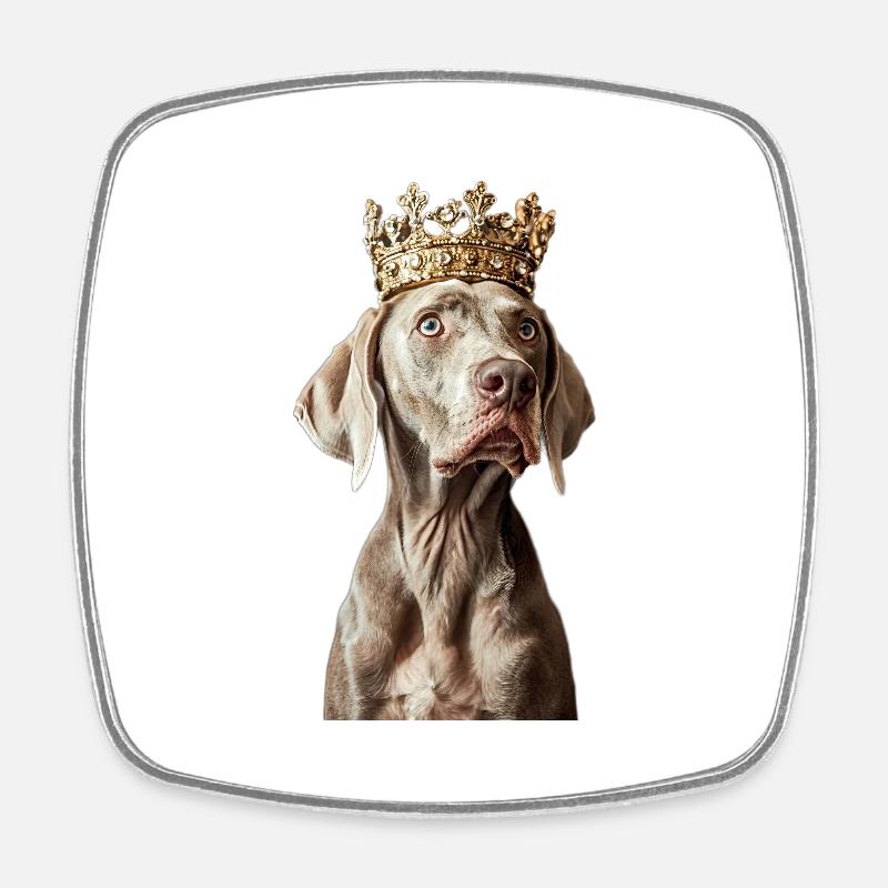 Weimaraner - Magnet carré - blanc
