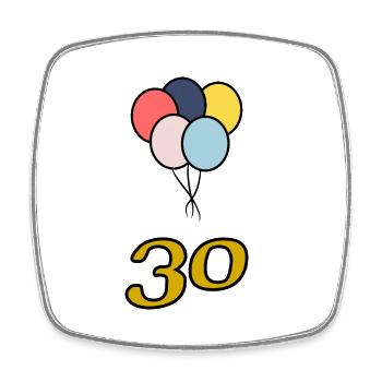 30. 30 YEARS. 30th ANNIVERSARY. 30 YEARS ANNIVERSARY. - Square fridge magnet - white - Front