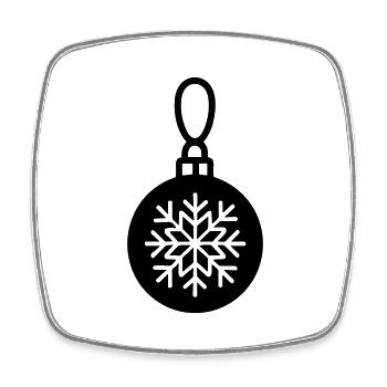 Weihnachtskugel - Viereckiger Kühlschrankmagnet - Weiß - Vorne