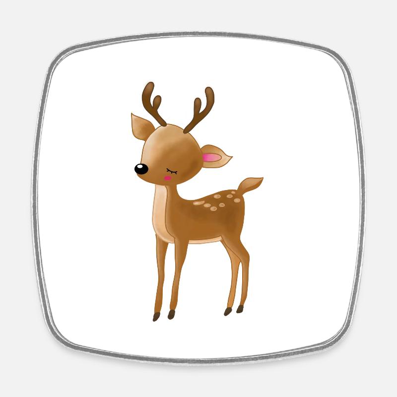 Petits cerfs - Magnet carré - blanc