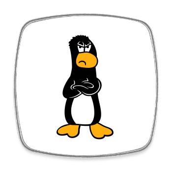 Penguin Angry Offended Crossed Arms Sour - Square fridge magnet - white - Front