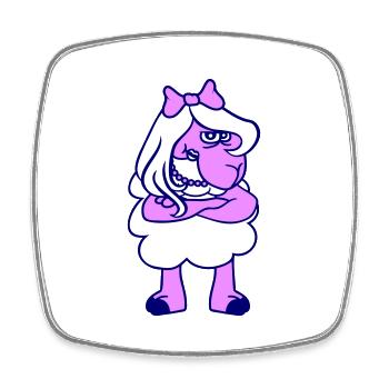 Sheep Offended Girl Wife Goth Emo Girl Pretty - Square fridge magnet - white - Front