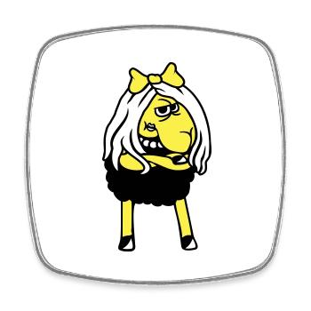 Black Sheep Girl Woman Goth Emo Girl Pretty - Square fridge magnet - white - Front