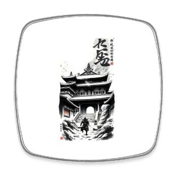 Temple - Viereckiger Kühlschrankmagnet - Weiß - Vorne